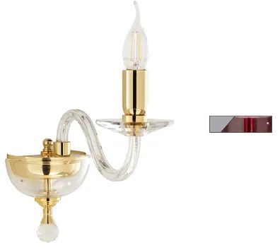 Applique PAGANINI a 1 Luce in vetro lavorato a mano 12 cm Rubino