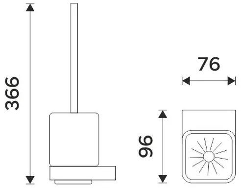 NIMCO NKC 30094KN-90 - Scopino a parete NIKAU bianco/opaco nero