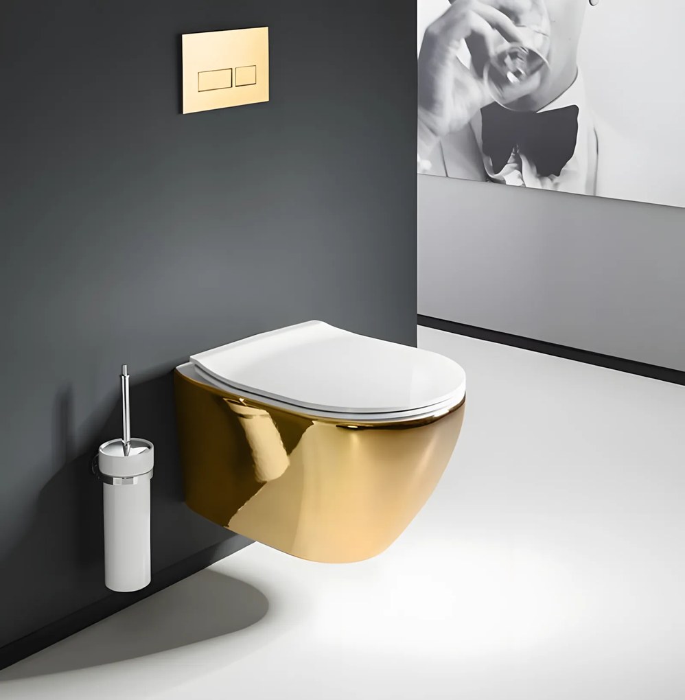 Vaso WC sospeso Rea Carlo Mini Tornado NFQ GOLD WHITE