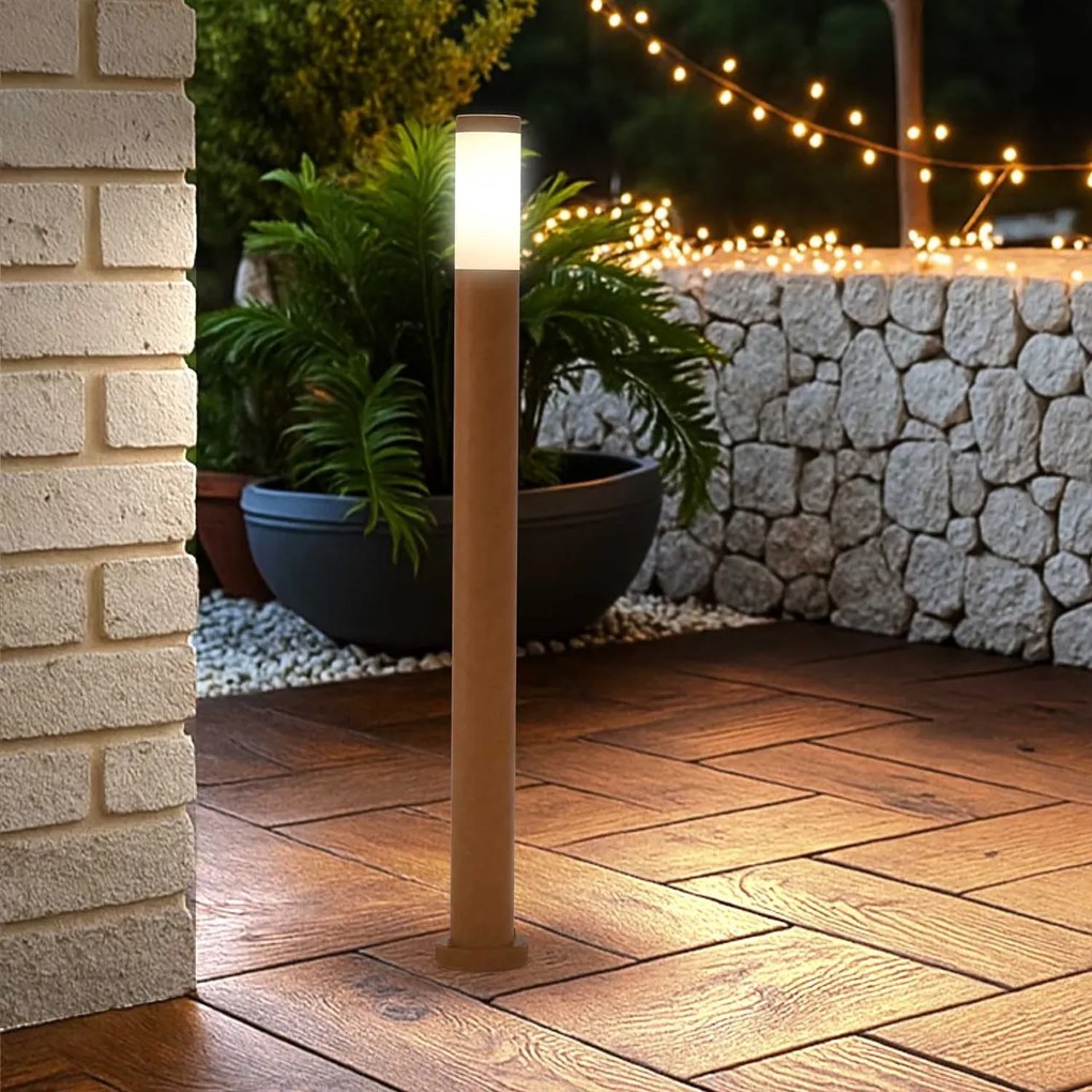 Paletto da Giardino 100cm CORTEN IK06 IP54 base E27