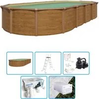 Piscina Fuori Terra Steelwood Omega - 4,90 X 3,65 X H.1,32 M - Kit Base