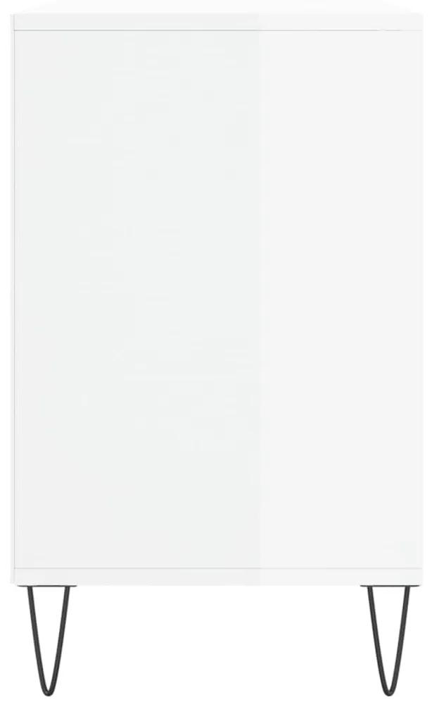 Scarpiera Bianco Lucido 102x36x60 cm in Legno Multistrato