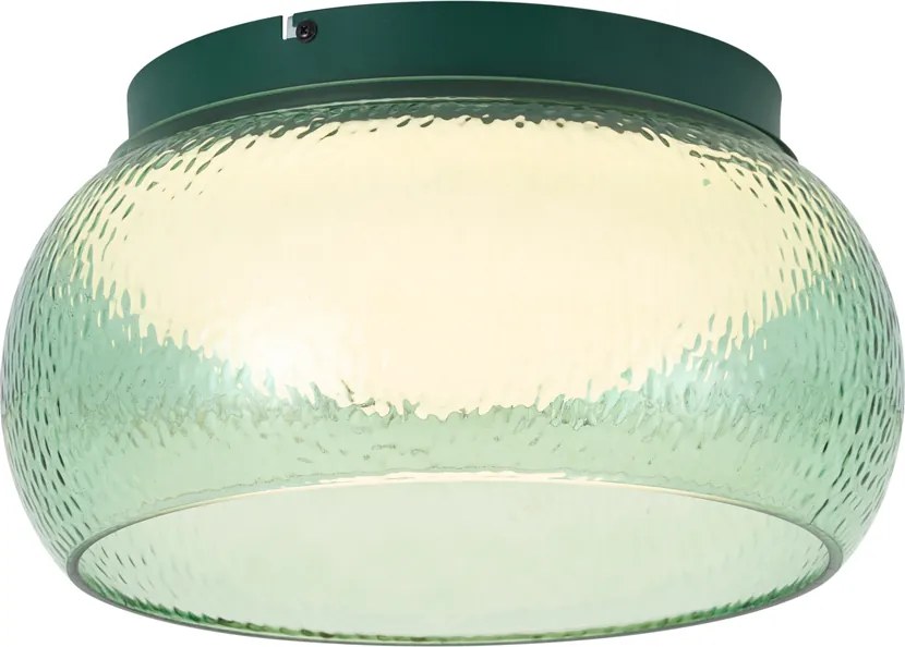 Plafoniera Art Déco verde con vetro e LED integrato dimmerabile a 3 fasi - Thimble