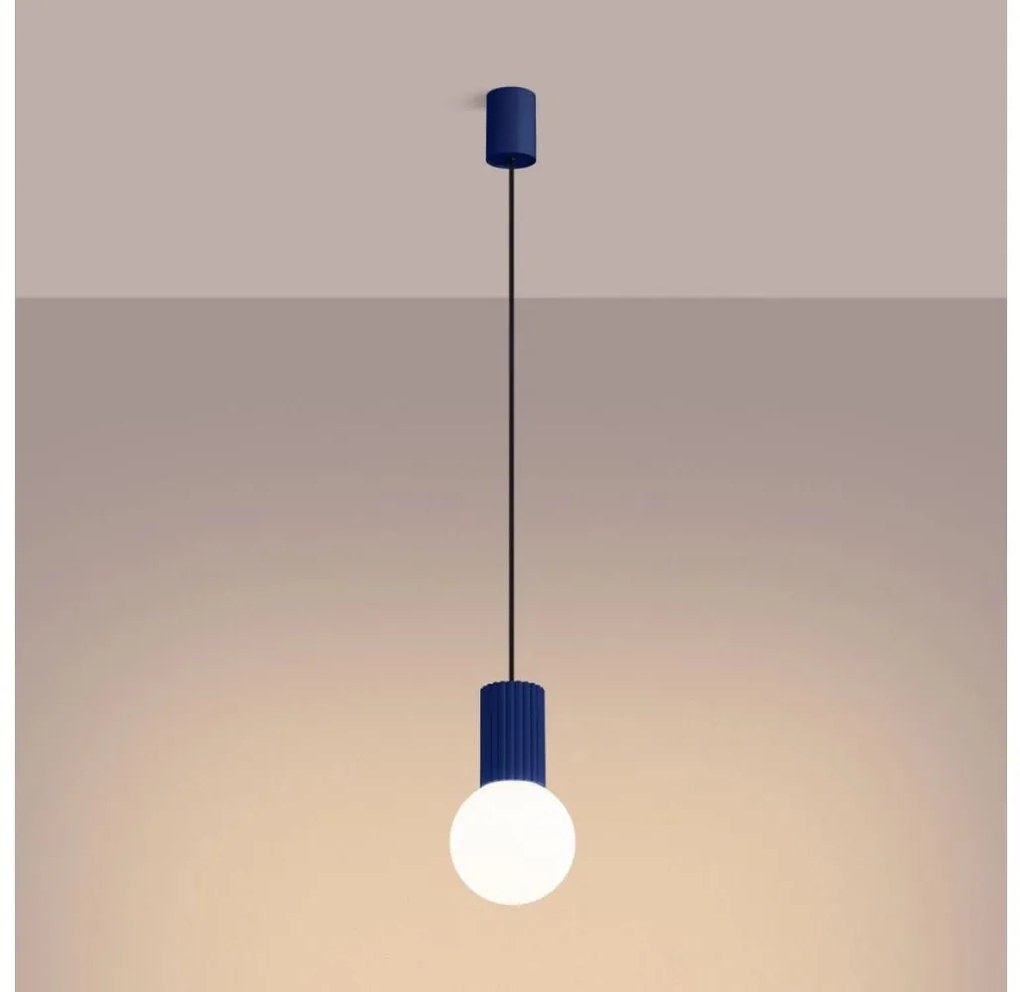 Sollux SL.1739 - Lampadario a sospensione con filo HALO 1xG9/8W/230V diametro 12 cm blu