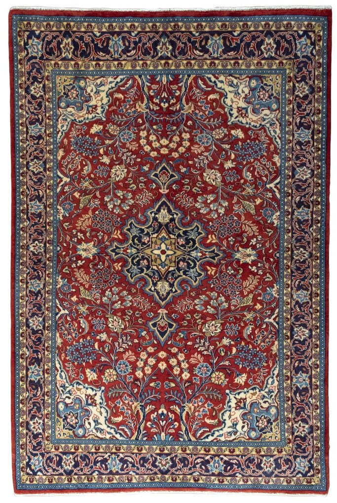 Sarouk Tappeto 210 x 140 Rosso (Iran) Annodato A Mano