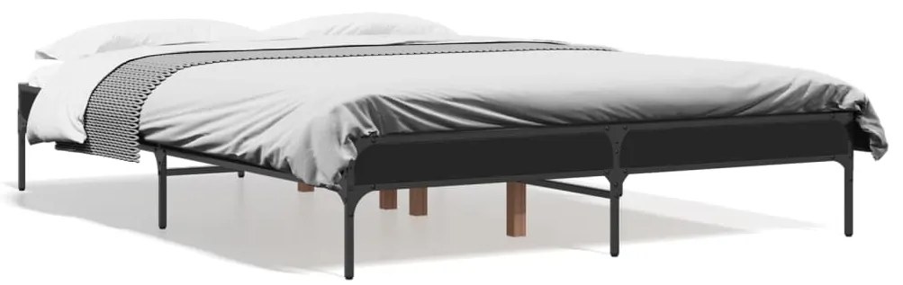 Giroletto Nero 120x200 Cm İn Legno Multistrato E Metallo /