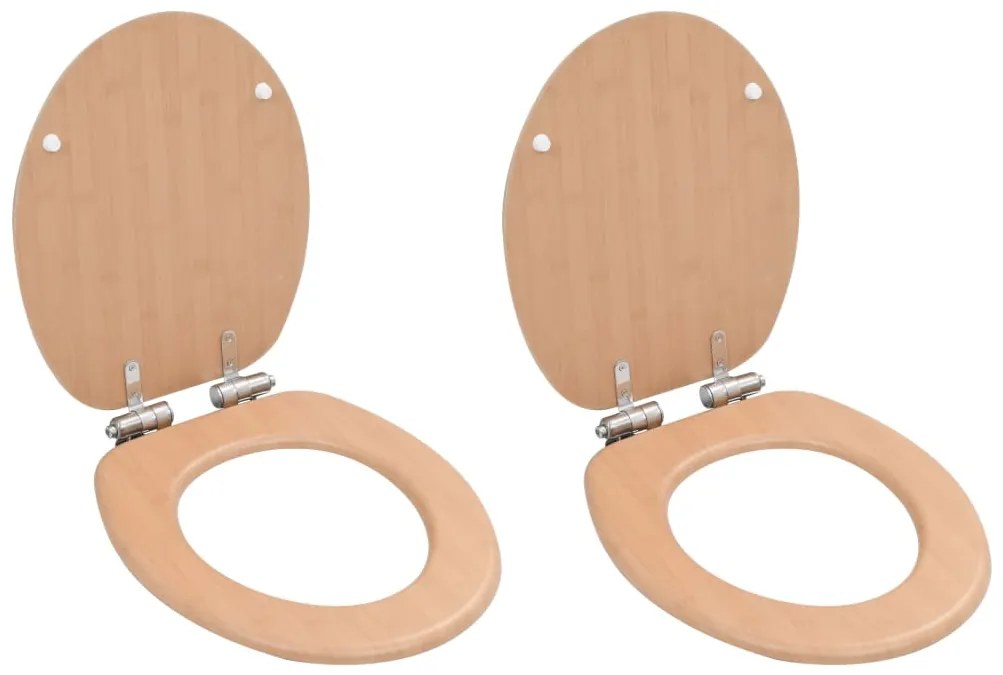 Copriwater 2 Pz Con Chiusura Ammortizzata İn Mdf Bamboo /