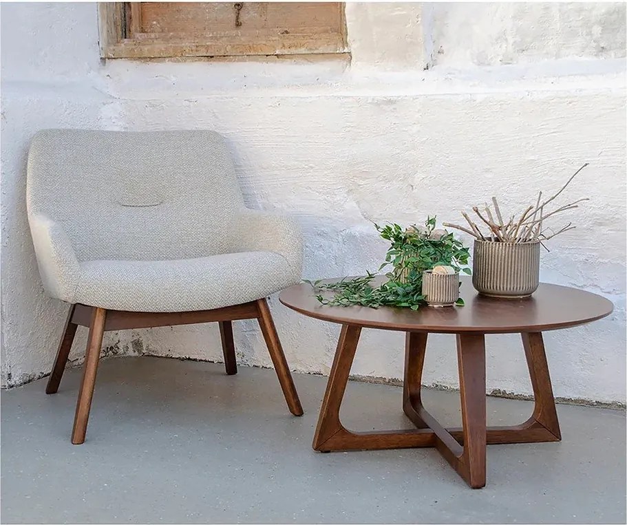 Poltrona in legno di noce marrone sabbia Londra - House Nordic