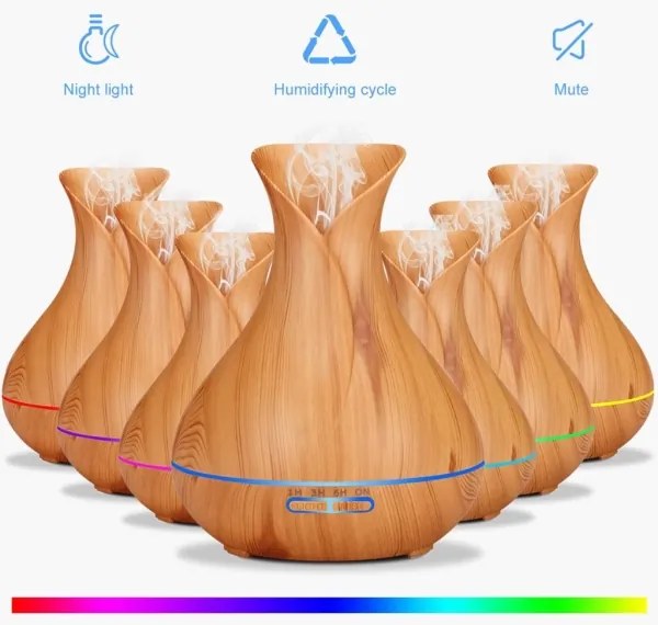 Umidificatore e ionizzatore aria LED RGB 400 ml