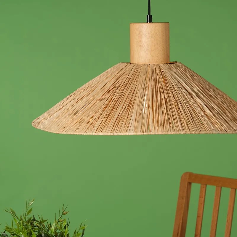 Plafoniera natura SOSP RAFIA D 63 CM 1XE27 legno chiaro1XE27