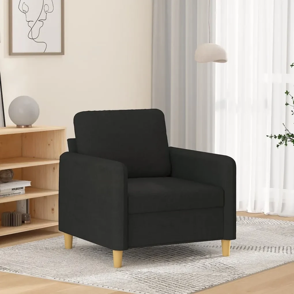 Poltrona nera 60 cm in tessuto
