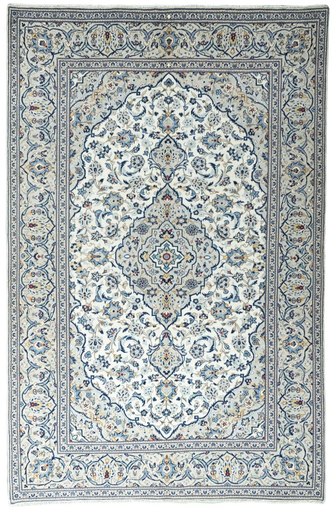 Kashan Tappeto 200x300 Beige (Iran) Annodato A Mano
