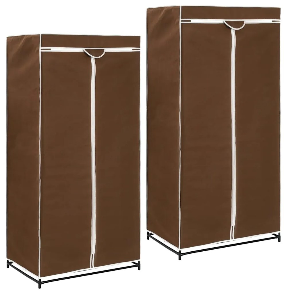 Armadio 2 pz marrone 75x50x160 cm