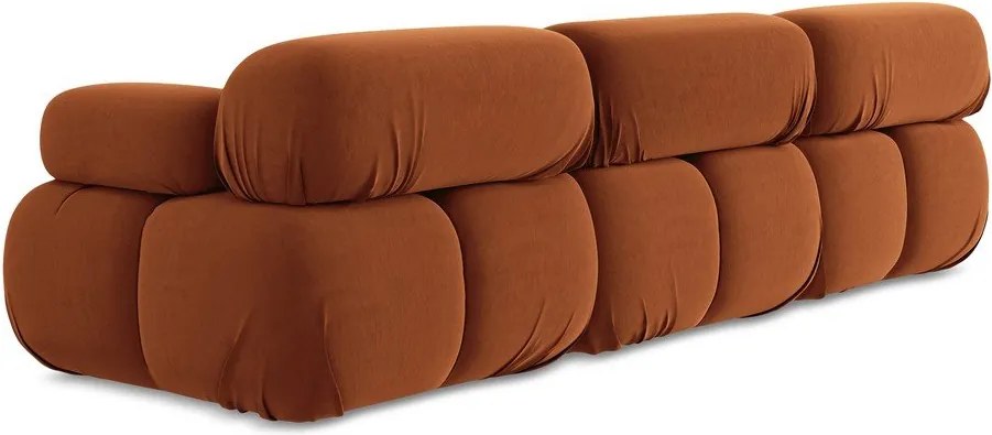 Divano componibile arancione con rivestimento in velluto 285 cm Lokua – Makamii