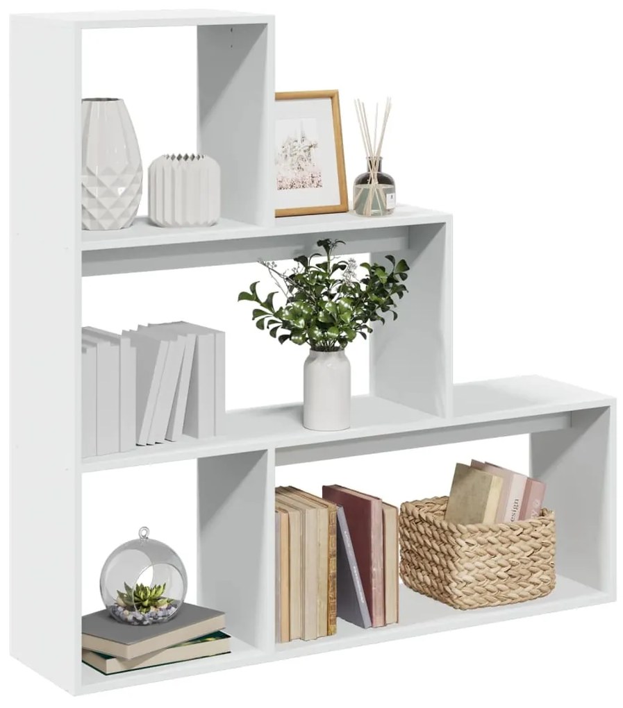 Libreria Divisorio 3 Ripiani Bianca 123x29x123 Cm İn Truciolato /