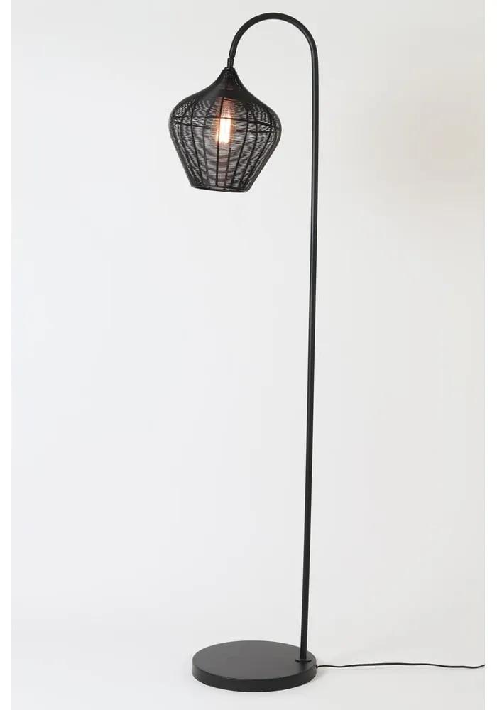 Lampada da terra nera (altezza 160 cm) Alvaro - Light &amp; Living