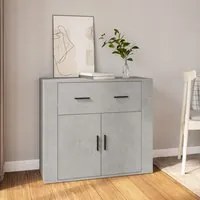 Credenza Grigio Cemento 80x33x70 cm in Legno Multistrato 816572