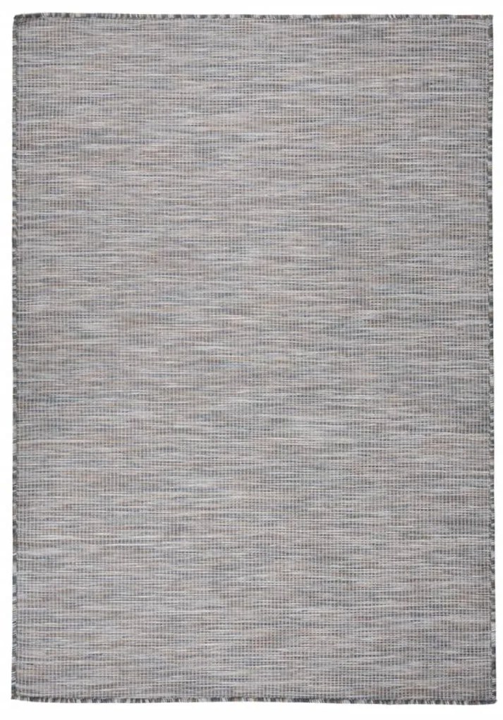 Tappeto Da Esterni A Tessitura Piatta 140x200 Cm Marrone E Blu /