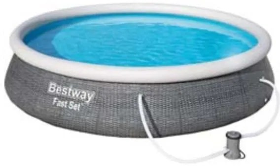 PISCINA FAST SET AUTOPORTANTE TONDA CM.396X84H. kg.17,3 lt.7.340filtro cartuccia (art.57376) BESTWAY