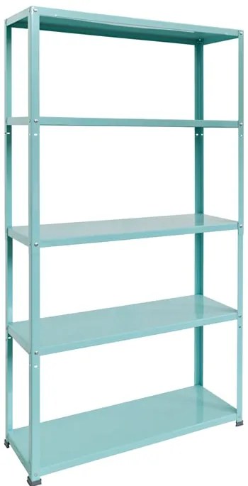Scaffale in kit 5 ripiani Coolour L 90 x P 30 x H 172 cm verde acqua, portata per ripiano 70 kg