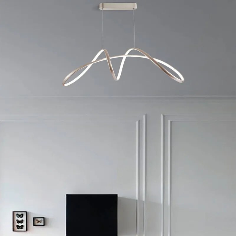 Lampadario LED moderno Mindy grigio, luce naturale 2700 lumen, NOVECENTO