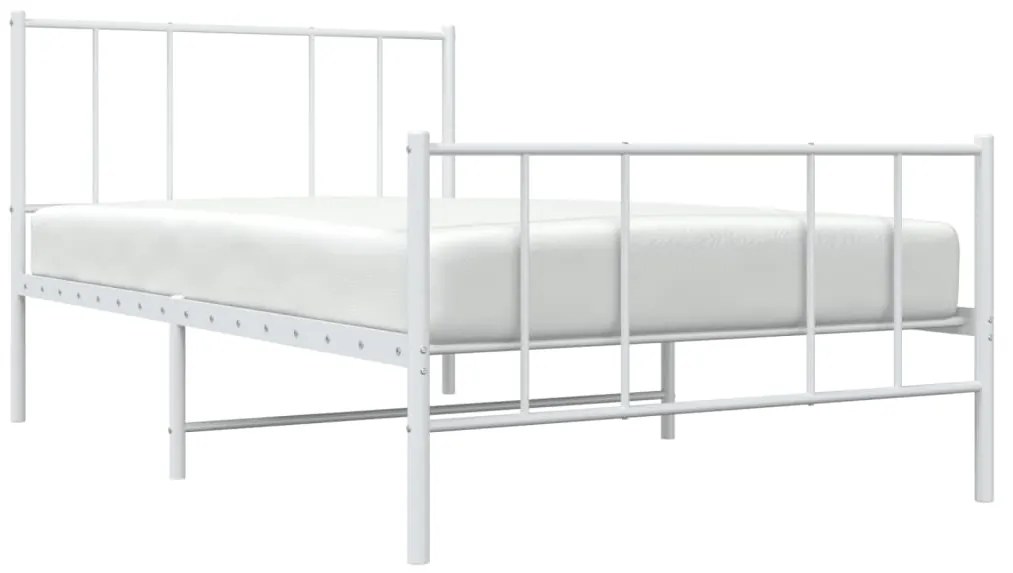 Giroletto con testiera e pediera metallo bianco 90x190 cm