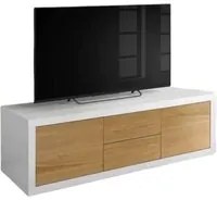 Porta tv rovere naturale/laccato bianco 170x45