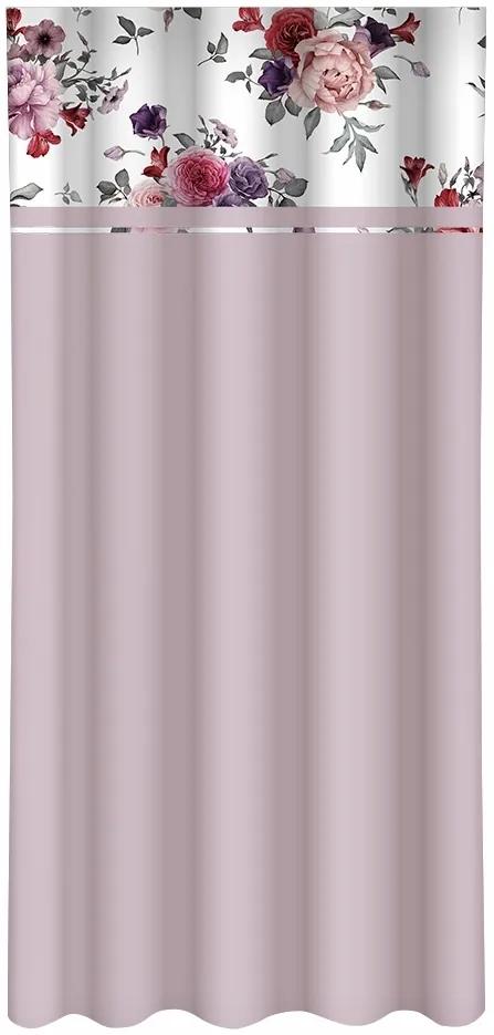 Semplice tenda viola chiaro con stampa di peonie Larghezza: 160 cm | Lunghezza: 250 cm