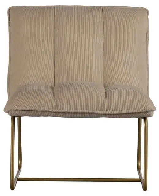 Poltrona beige con struttura in oro Fie Fire - WOOOD