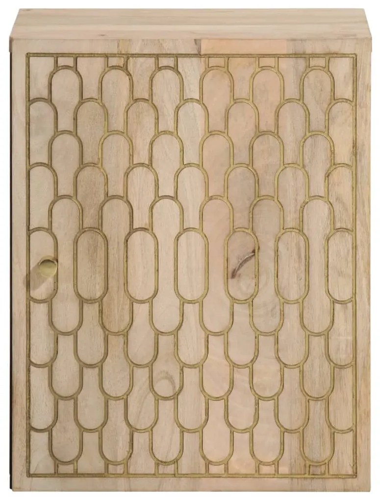 Mobile da bagno a parete 38x33x48 cm in legno massello di mango
