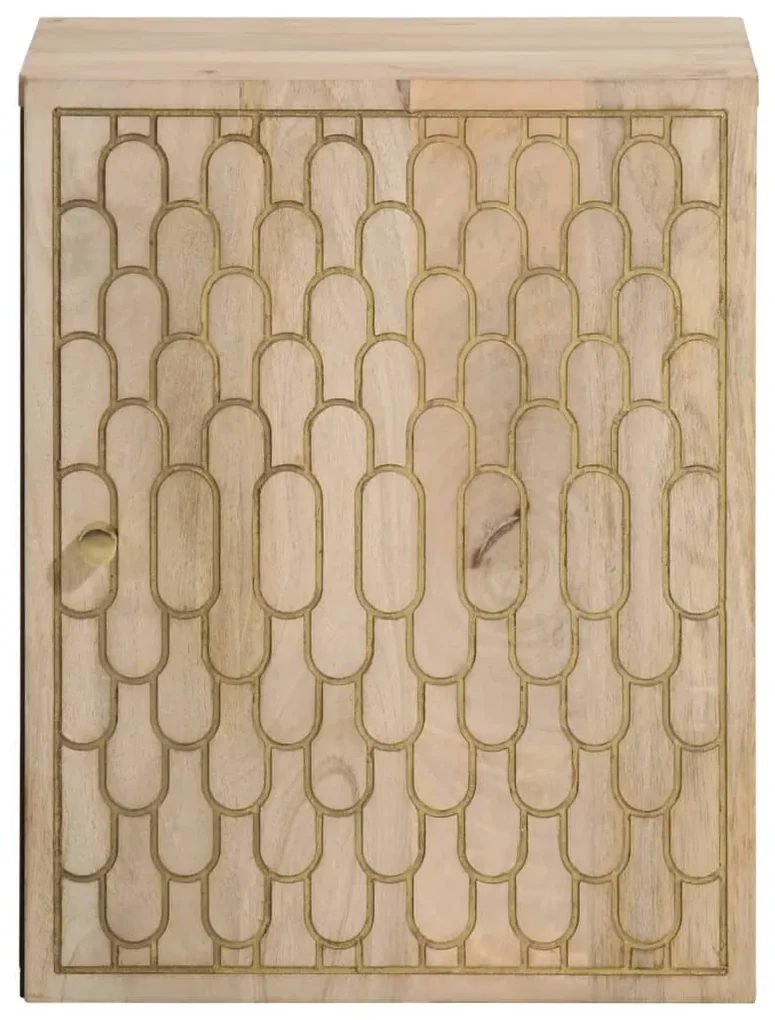 Mobile da bagno a parete 38x33x48 cm in legno massello di mango