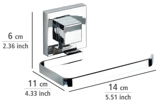 WENKO 22687100 - Porta carta igienica VACUUM-LOC QUADRO ED 14x11 cm cromo lucido