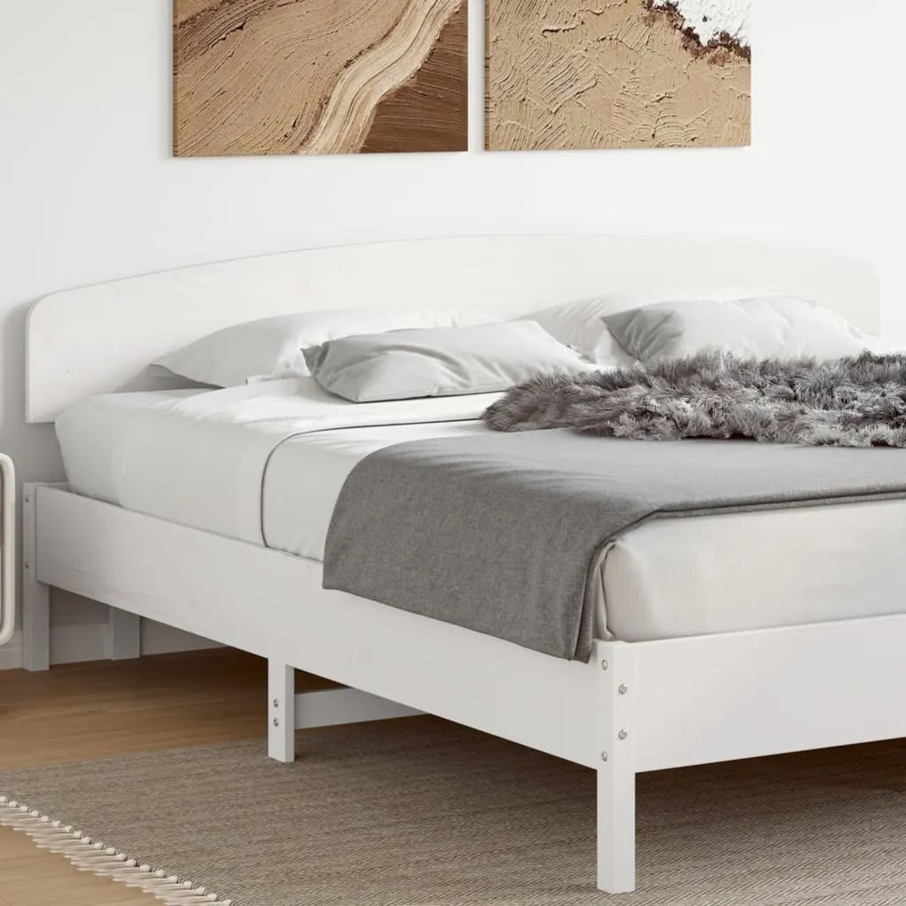 Testiera Bianca 180 Cm İn Legno Massello Di Pino /