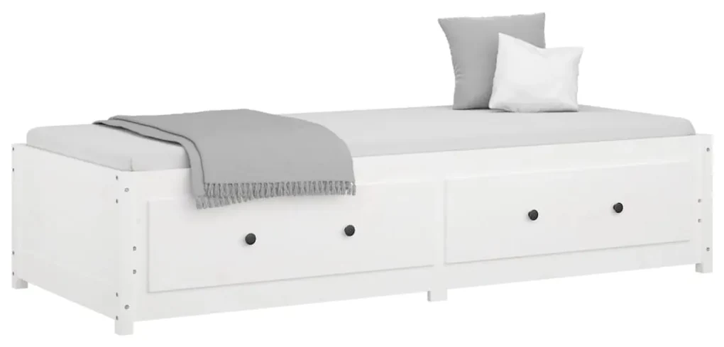 Dormeuse bianca 90x200 cm in legno massello di pino
