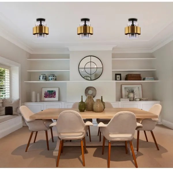 Lampadario a plafone SPIEGA 1xE27/60W/230V oro/nero