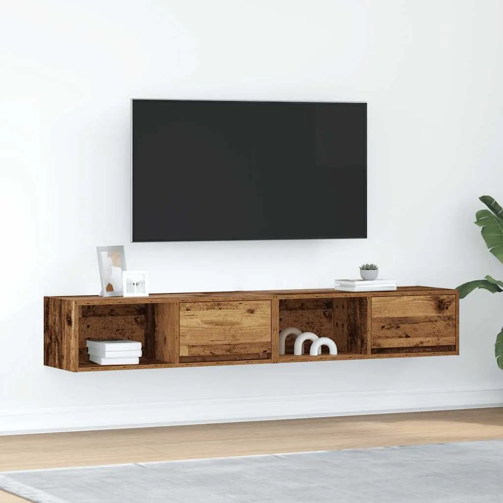 Mobili Porta Tv 2 Pz Legno Antico 80x31x25,5 Cm İn Truciolato /