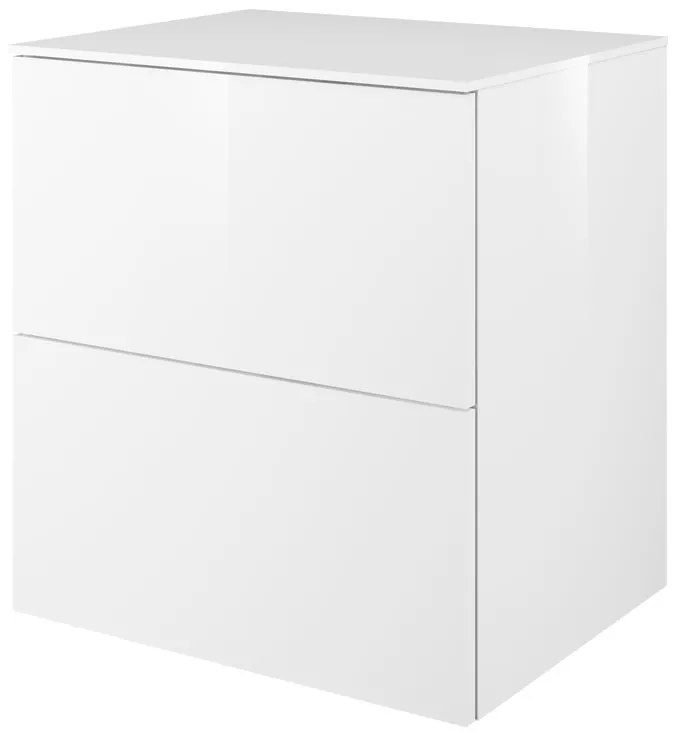 Mobile da bagno sotto lavabo Neo  laccato lucido L 60 x H 65 x P 48 cm 2 cassetti, lavabo non incluso