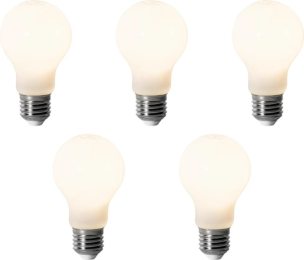 Set di 5 Lampadine LED dimmerabili E27 A60 Opale 7W 806 lm 3000K