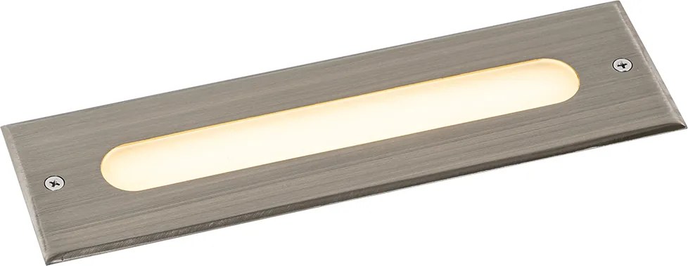 Set di 4 faretti da incasso a terra moderni in acciaio 30 cm con LED IP65 - Eline
