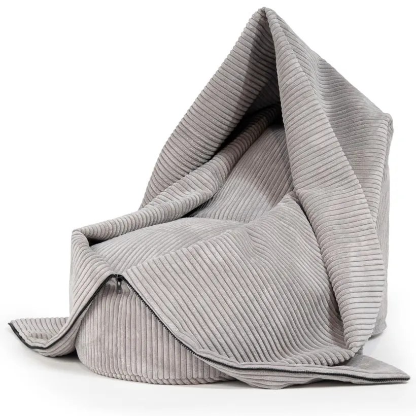 Pouf a sacco per bambini viola con rivestimento in velluto a coste Cocoon 100 – SLOWDOWN