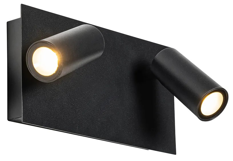 Lampada da parete per esterni moderna nera con LED 2 luci IP54 - Simon