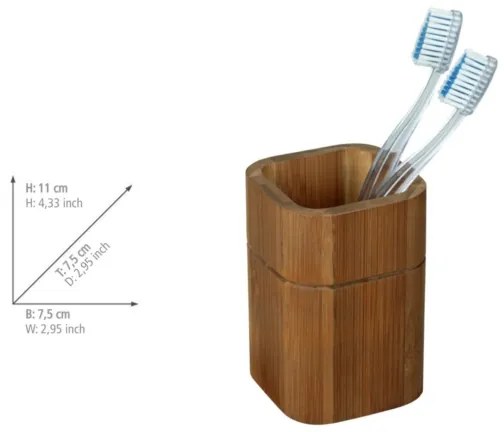 WENKO 26101100 - Portaspazzolini SERRO 7,5x11 cm marrone