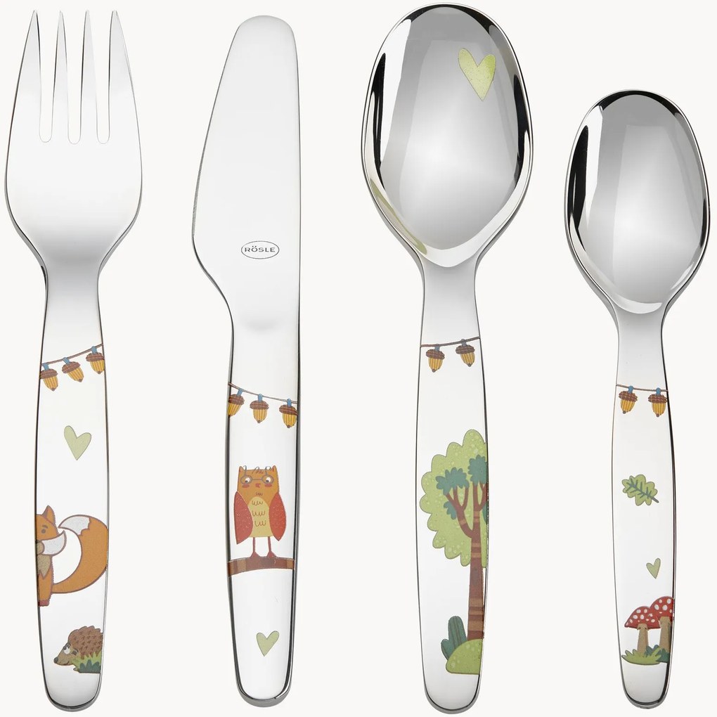 Set di 4 posate per bambini Forest Friends, 1 persona