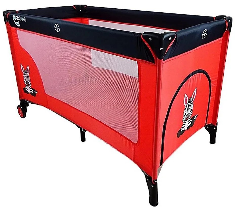 COSING - Lettino da viaggio ADAM Zebra Rosso