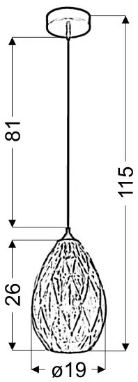 Lampadario a sospensione con filo GRAN 1xE27/60W/230V