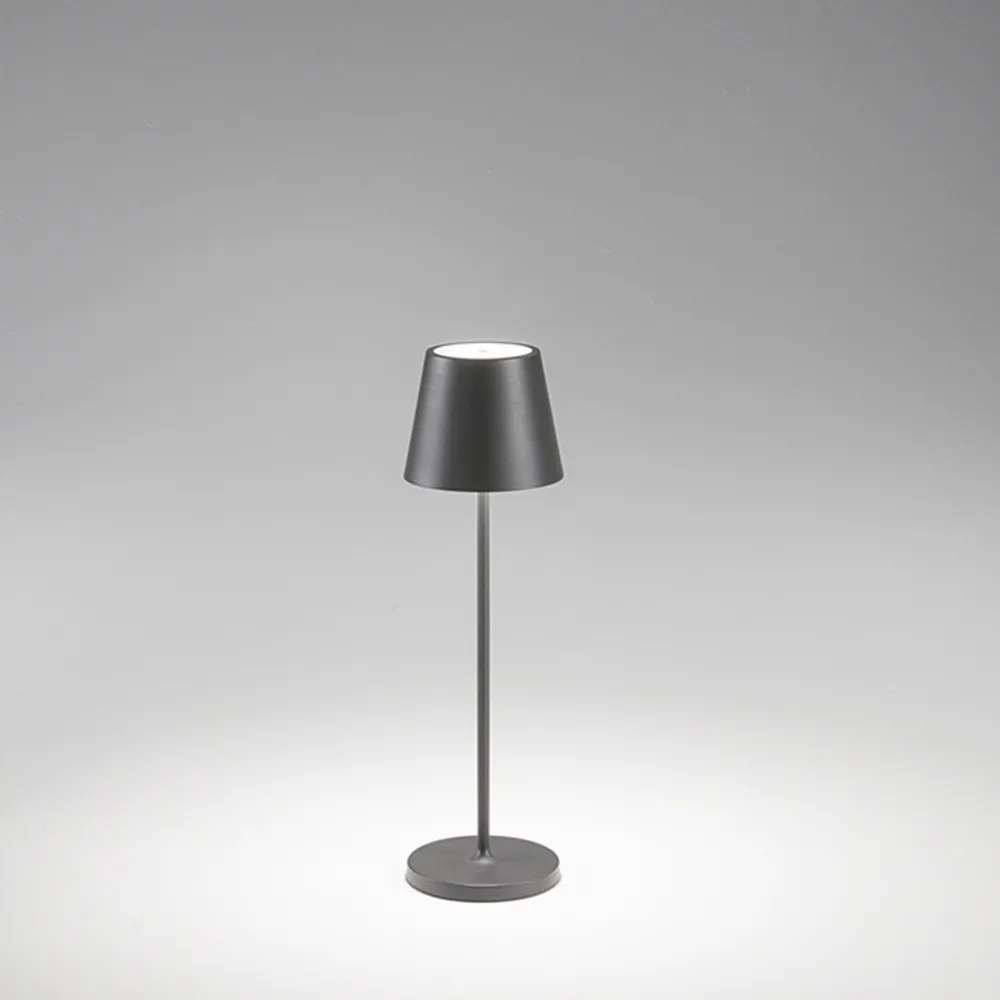 Lampada Tavolo Esterno Moderna Diva Alluminio Grigio Led 1,5W 3000K
