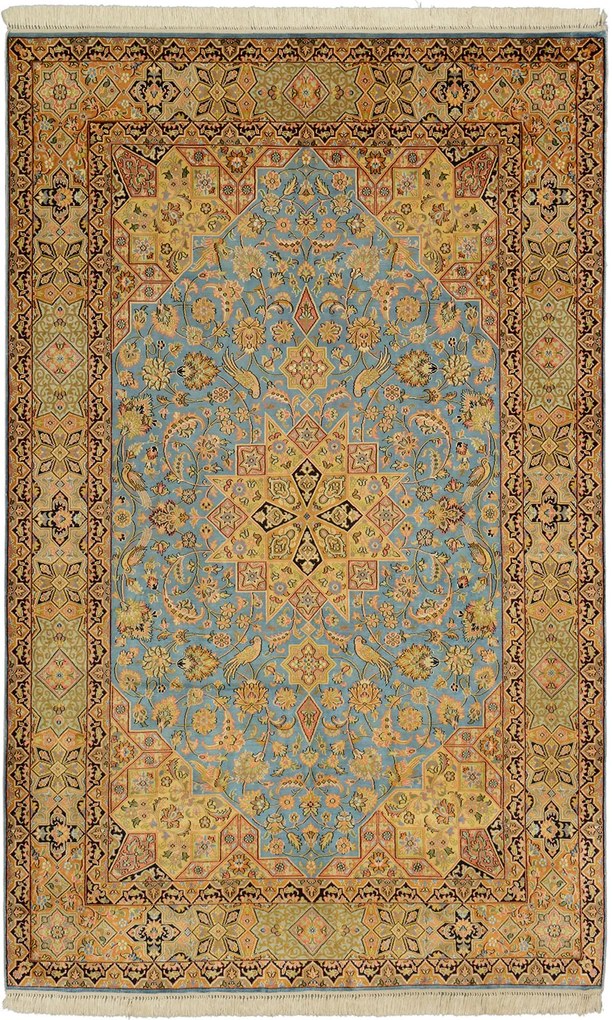 Cashmere Silk Tappeto orientale 120x190 Beige (Indian) Annodato A Mano