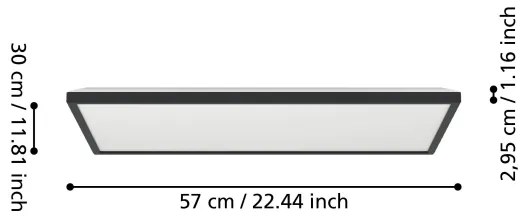 Eglo 901469 - LED RGBW Lampada dimmerabile da esterno ROVITO-Z 17,2W/230V 30x57cm IP44 nero