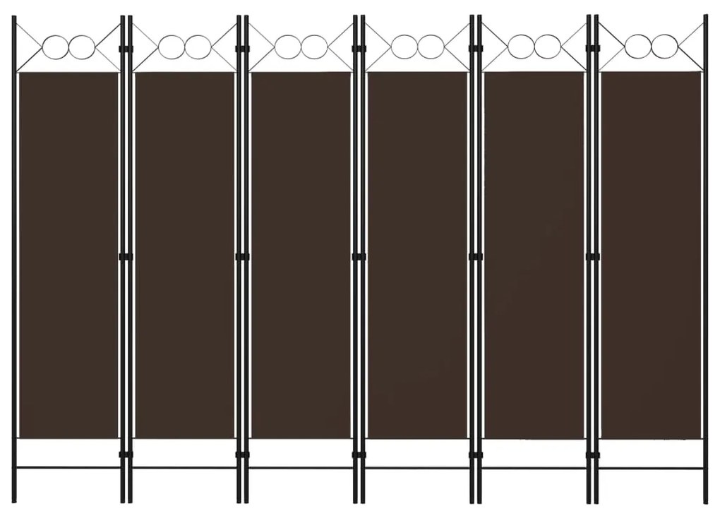 Paravento A 6 Pannelli Marrone 240x180 Cm /