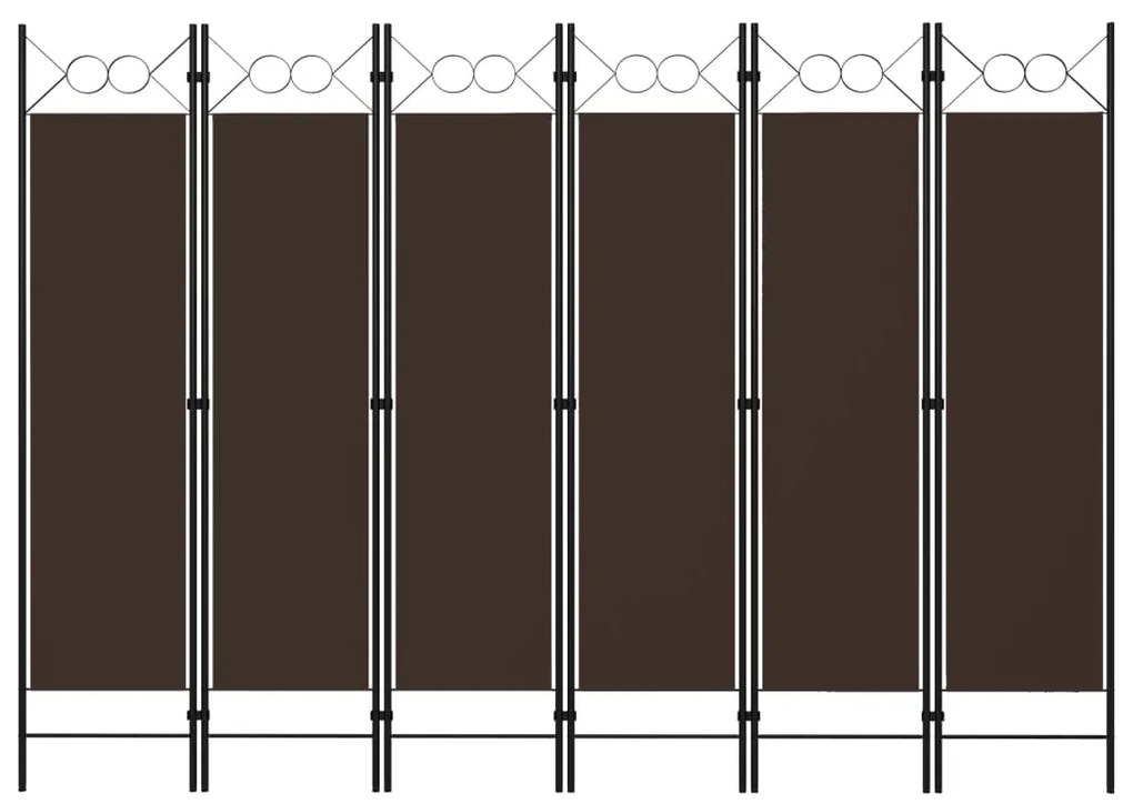 Paravento a 6 Pannelli Marrone 240x180 cm